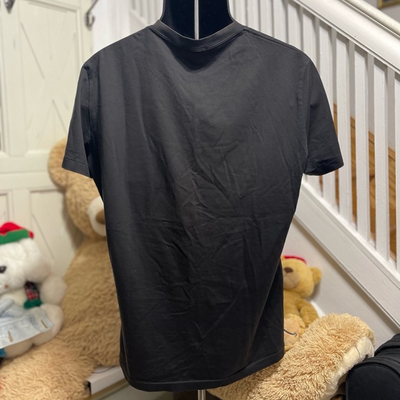 EUC Men’s Large Burberry Brit V-Neck Cotton Tee With Logo Embroidered In Blaack - Picture 9 of 14